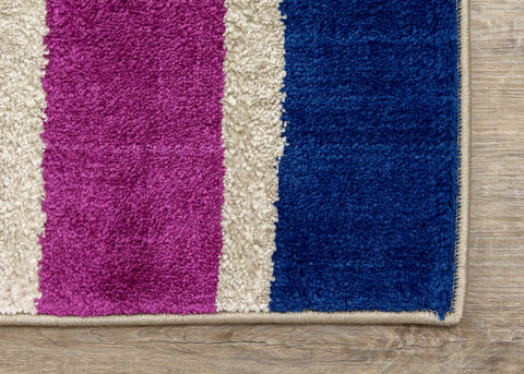 Brighton Pink Orange Stripes Rug by Kalora Interiors