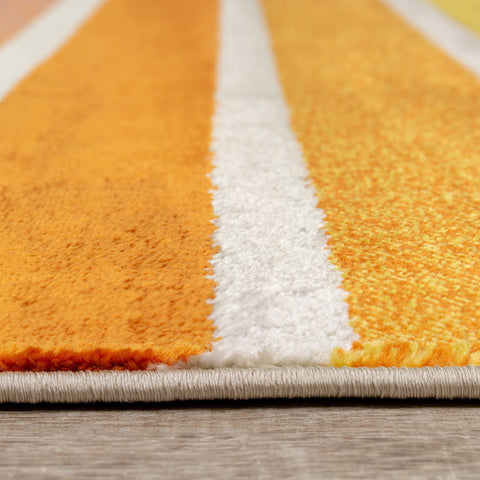 Brighton Pink Orange Stripes Rug by Kalora Interiors