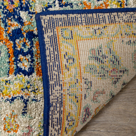 Brighton Blue Beige Multicolour Traditional Rug by Kalora Interiors