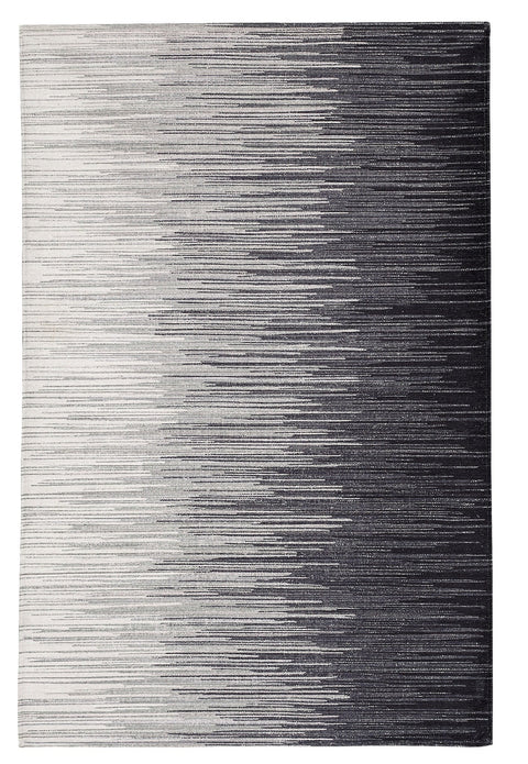 Sparx Midnight Black White Washable Area Rug By Viana Inc