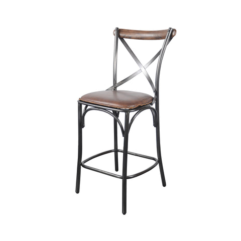 Metal Crossback Counter Stool by LH Imports