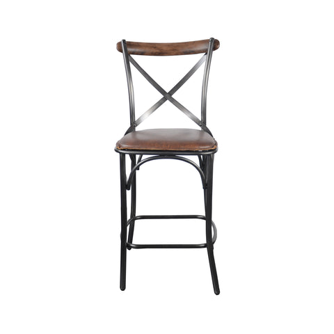 Metal Crossback Counter Stool by LH Imports