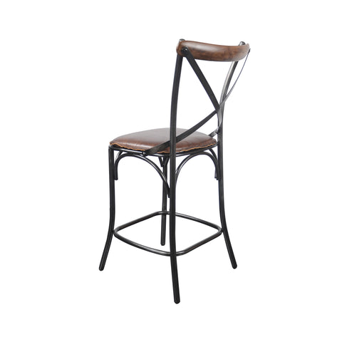 Metal Crossback Counter Stool by LH Imports