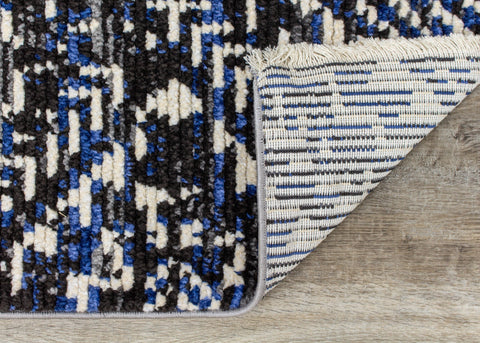 Calabar Black Grey Blue Global Inspired Rug by Kalora Interiors