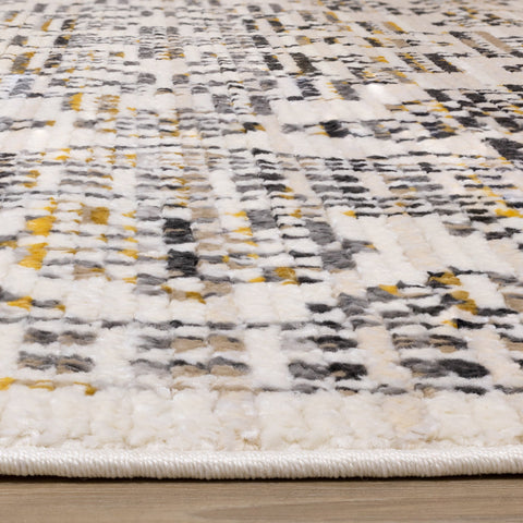 Calabar Cream Grey Yellow Elaborate Border Rug by Kalora Interiors