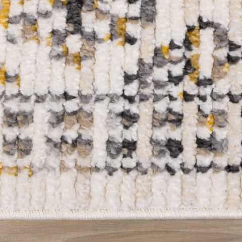 Calabar Cream Grey Yellow Elaborate Border Rug by Kalora Interiors