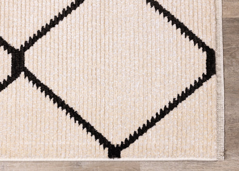 Calabar Cream Grey Lattice Rug by Kalora Interiors