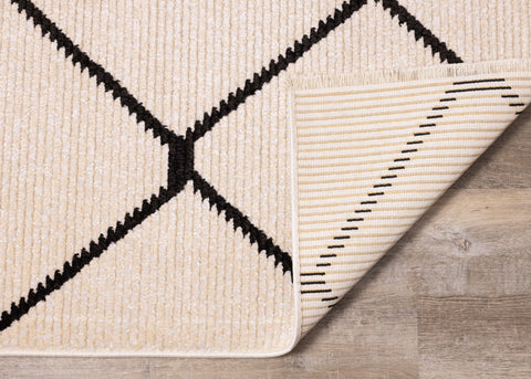 Calabar Cream Grey Lattice Rug by Kalora Interiors