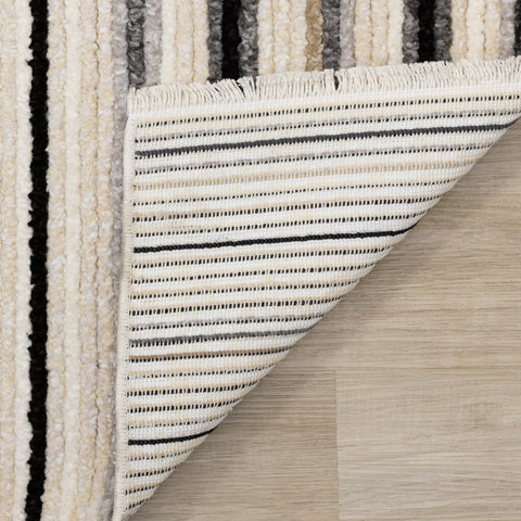 Calabar Cream Grey Beige Piano Key Pattern Rug by Kalora Interiors