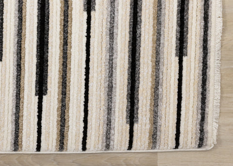 Calabar Cream Grey Beige Piano Key Pattern Rug by Kalora Interiors