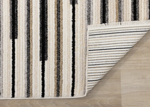 Calabar Cream Grey Beige Piano Key Pattern Rug by Kalora Interiors