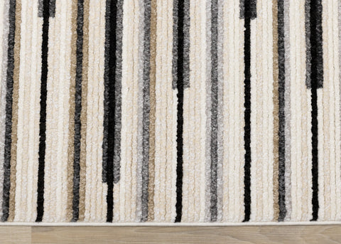 Calabar Cream Grey Beige Piano Key Pattern Rug by Kalora Interiors