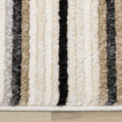 Calabar Cream Grey Beige Piano Key Pattern Rug by Kalora Interiors