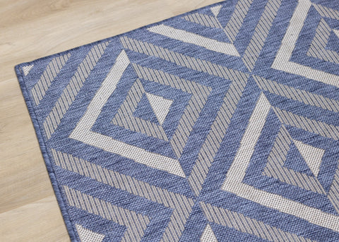 Canopy Blue Grey Geometric Indoor/Outdoor Rug by Kalora Interiors