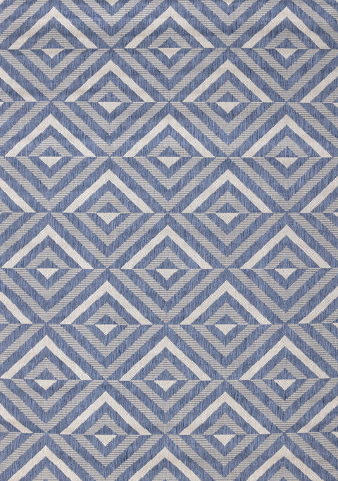 Canopy Blue Grey Geometric Indoor/Outdoor Rug by Kalora Interiors