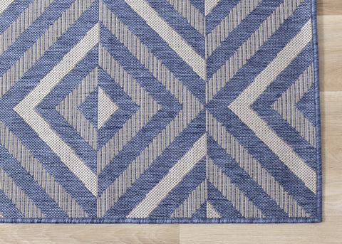 Canopy Blue Grey Geometric Indoor/Outdoor Rug by Kalora Interiors