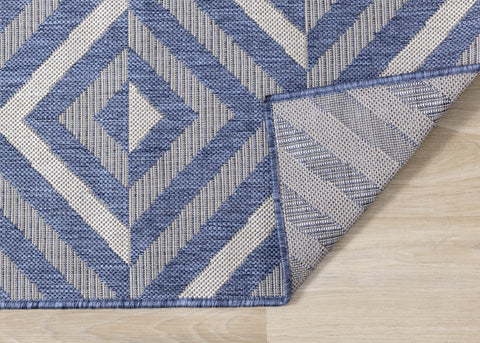 Canopy Blue Grey Geometric Indoor/Outdoor Rug by Kalora Interiors