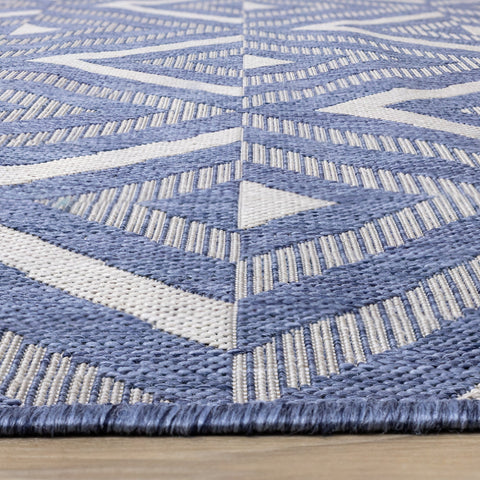 Canopy Blue Grey Geometric Indoor/Outdoor Rug by Kalora Interiors