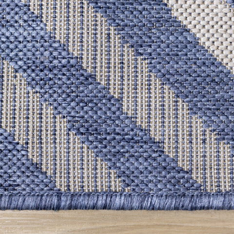 Canopy Blue Grey Geometric Indoor/Outdoor Rug by Kalora Interiors