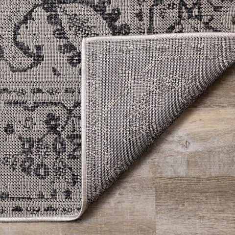 Canopy Grey Black Traditional Indoor/Outdoor Rug by Kalora Interiors