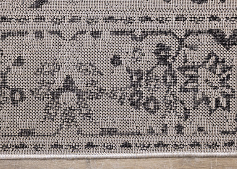 Canopy Grey Black Traditional Indoor/Outdoor Rug by Kalora Interiors