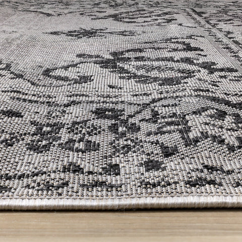 Canopy Grey Black Traditional Indoor/Outdoor Rug by Kalora Interiors