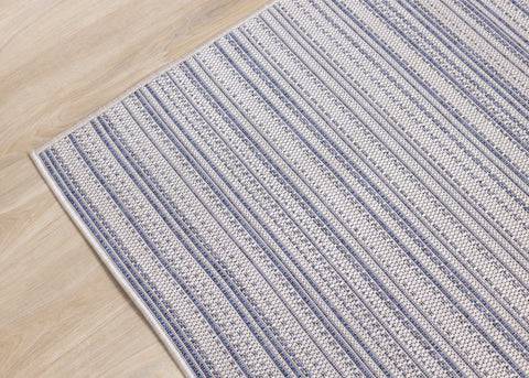 Canopy Outdoor Grey Blue Striped Indoor/Outdoor Rug by Kalora Interiors