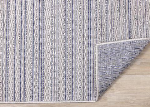Canopy Outdoor Grey Blue Striped Indoor/Outdoor Rug by Kalora Interiors