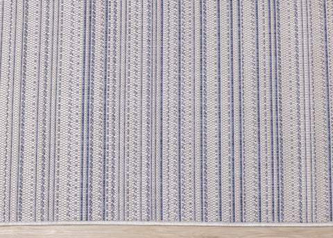 Canopy Outdoor Grey Blue Striped Indoor/Outdoor Rug by Kalora Interiors