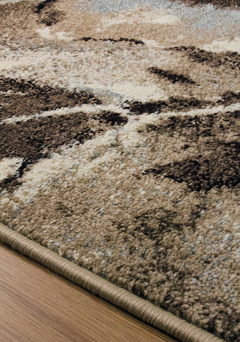 Casa Cream Brown Botanical Rug by Kalora Interiors