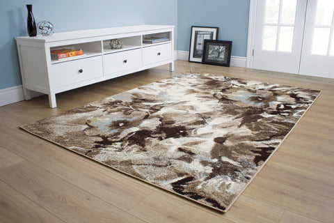 Casa Cream Brown Botanical Rug by Kalora Interiors