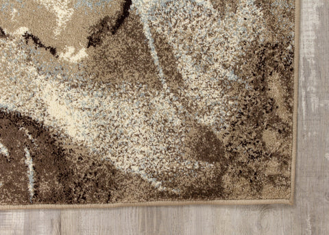 Casa Cream Brown Botanical Rug by Kalora Interiors