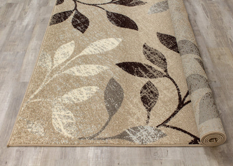 Casa Taupe Blue Leafy Rug by Kalora Interiors