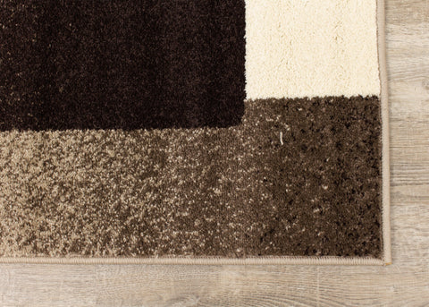 Casa Brown Taupe Blocks Rug by Kalora Interiors