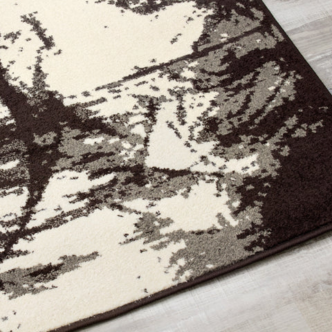 Castella 3768_271 Brown Ink Strokes Abstract Area Rug by Novelle Home