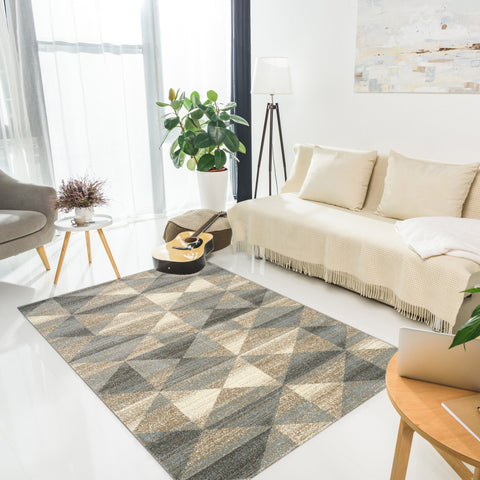 Castella 8650_5525 Blue Grey Sets of Three Sides Area Rug by Novelle Home