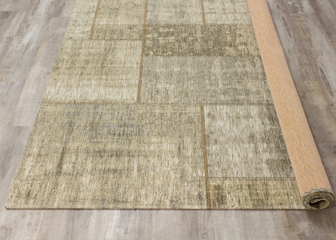 Cathedral 5309_09 Cream Grey Distressed Patchwork Area Rug by Kalora Interiors