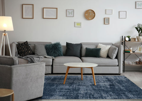 Cathedral Deep Blue Tree Bark Rug by Kalora Interiors