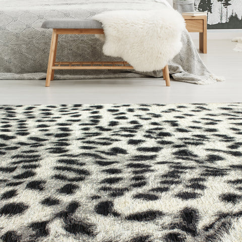 Cathedral 5388_14 Grey Black Leopard Print Rug By Kalora Interiors
