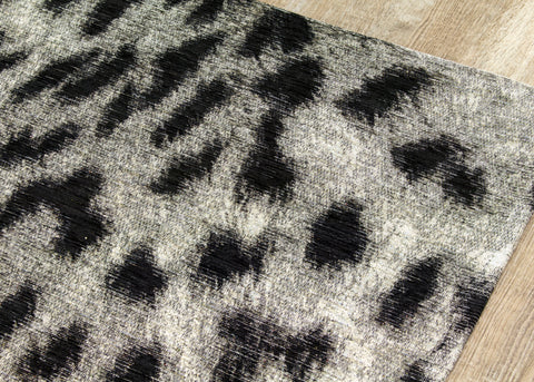 Cathedral 5388_14 Grey Black Leopard Print Rug By Kalora Interiors