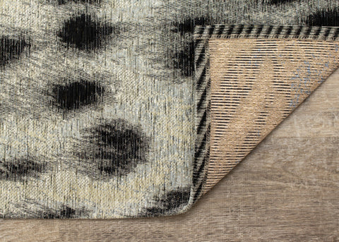 Cathedral Grey Black Leopard Print Rug by Kalora Interiors