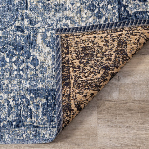 Cathedral Blue Cream Elaborate Border Rug by Kalora Interiors