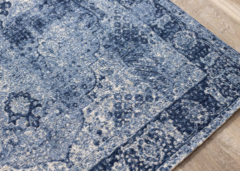 Cathedral Blue Cream Elaborate Border Rug by Kalora Interiors