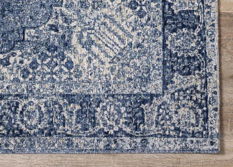 Cathedral Blue Cream Elaborate Border Rug by Kalora Interiors