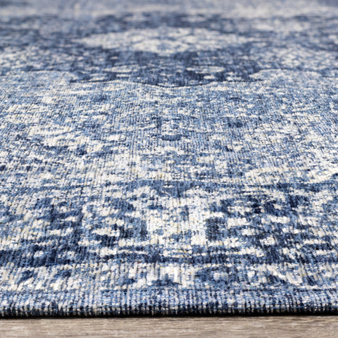 Cathedral Blue Cream Elaborate Border Rug by Kalora Interiors
