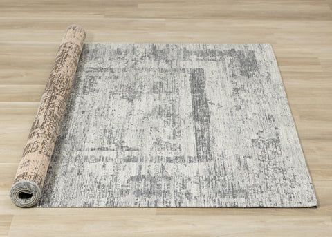 Cathedral Grey Faded Borders Rug by Kalora Interiors