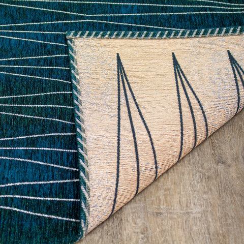 Cathedral Teal Cream Slender Diamonds Rug by Kalora Interiors