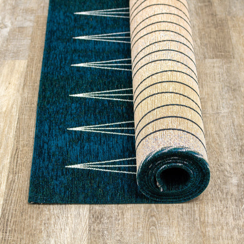Cathedral Teal Cream Slender Diamonds Rug by Kalora Interiors