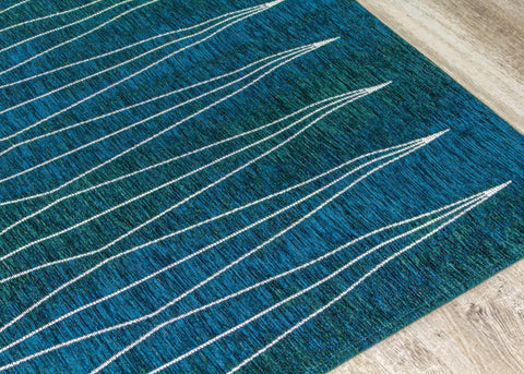 Cathedral Teal Cream Slender Diamonds Rug by Kalora Interiors