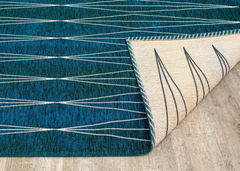 Cathedral Teal Cream Slender Diamonds Rug by Kalora Interiors